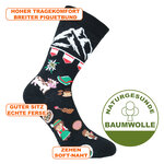 Österreich Motivsocken Edelweiß Kuh schwarz - 2