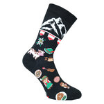 Österreich Motivsocken Edelweiß Kuh schwarz - 1