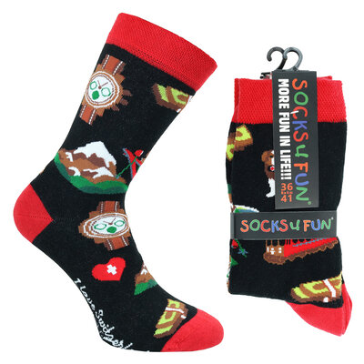 Schweiz Motivsocken schwarz