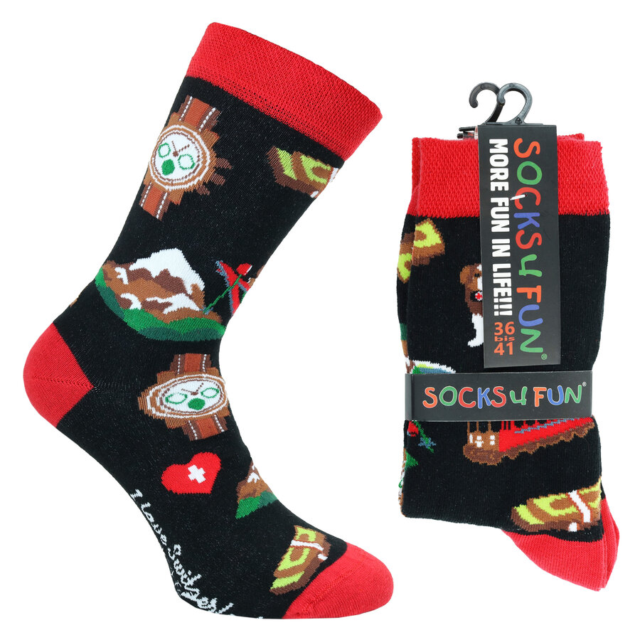 Schweiz Motivsocken schwarz