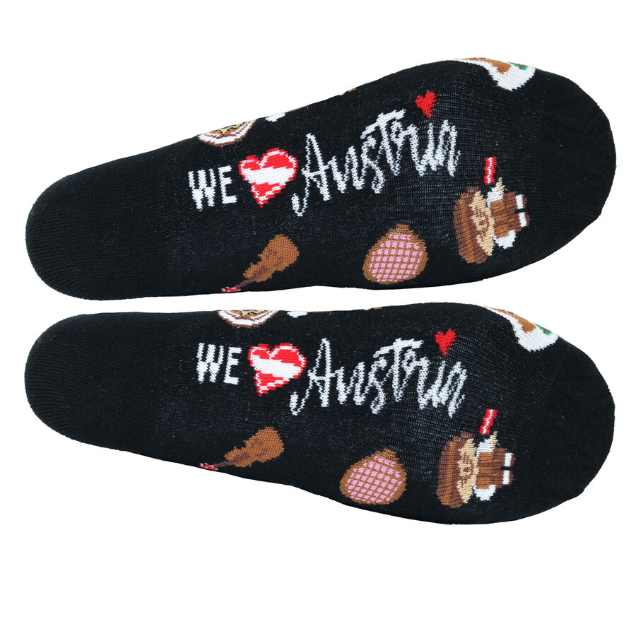 Österreich Motivsocken Edelweiß Kuh schwarz - 6