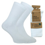 Bambus Crew Socks Tennissocken weiß - 12