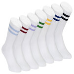 Bambus Crew Socks Tennissocken weiß bunte Ringel - 31