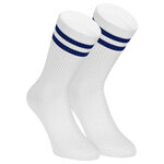 Bambus Crew Socks Tennissocken weiß bunte Ringel - 15