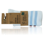 Bambus Crew Socks Tennissocken weiß bunte Ringel - 45