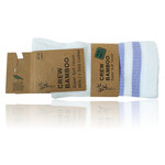 Bambus Crew Socks Tennissocken weiß bunte Ringel - 44