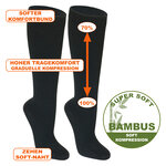 Bambus Reise-Stütz-Kniestrümpfe schwarz - 2