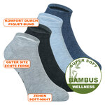 Bambus Sneaker-Socken ohne Gummidruck melange-mix - 2