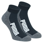 Puma Quarter Sport-Kurzsocken schwarz mit Frotteesohle - 1