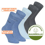 Comfort-Damensocken aus Baumwolle blau-melange-mix - 2