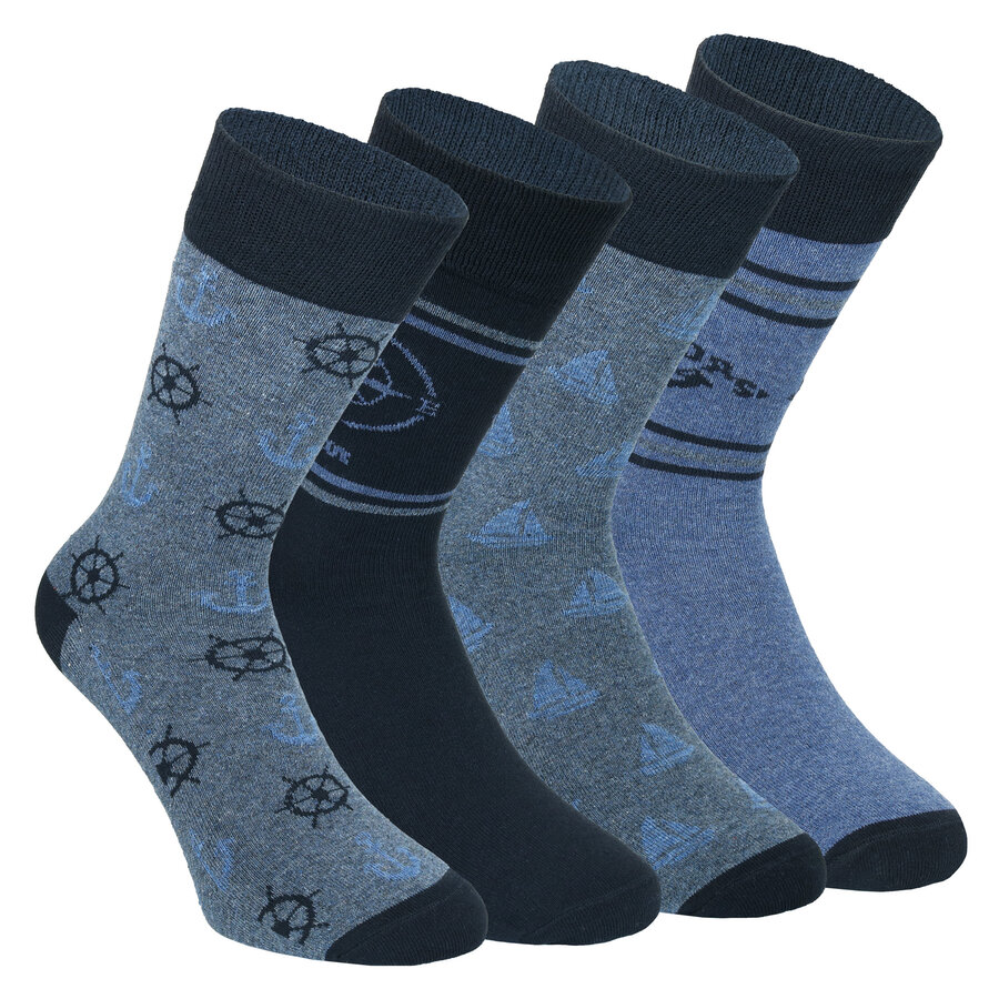 Herrensocken Baumwolle Maritim-Style blau