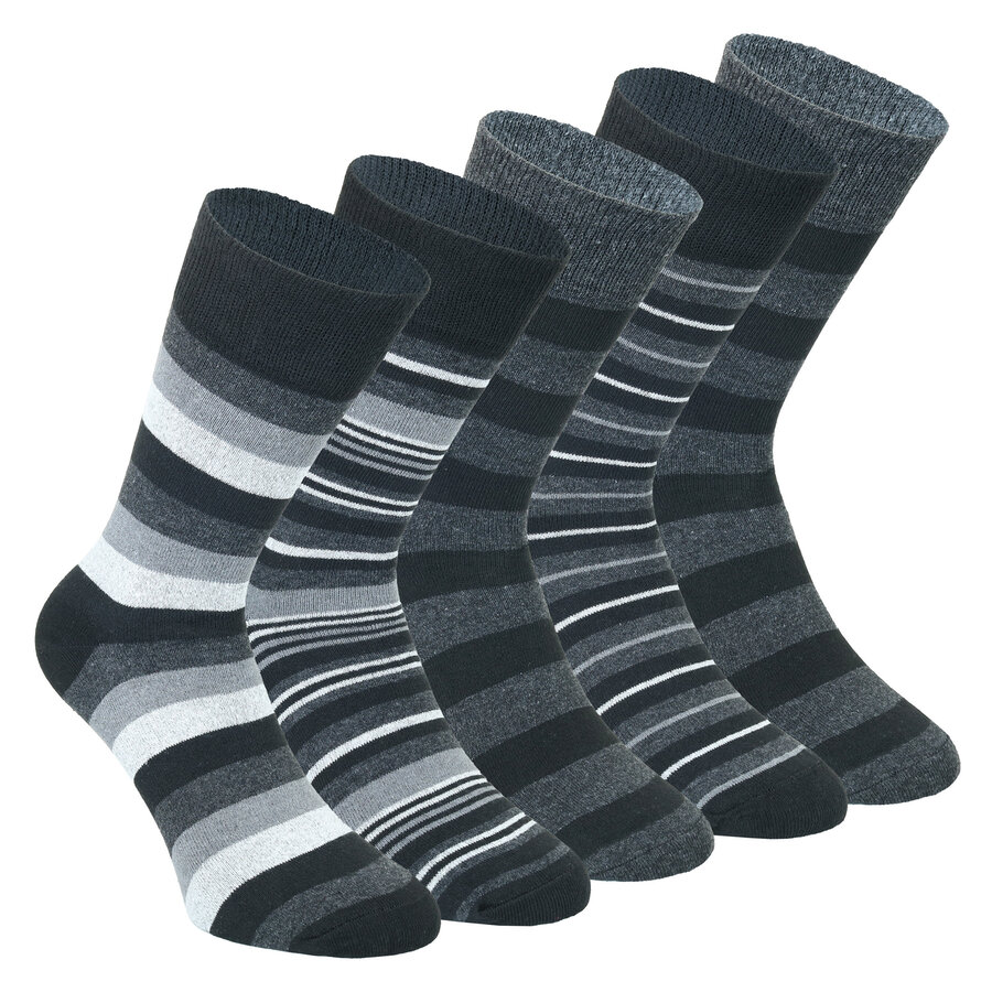 Herrensocken Baumwolle dunkel Streifen Mix