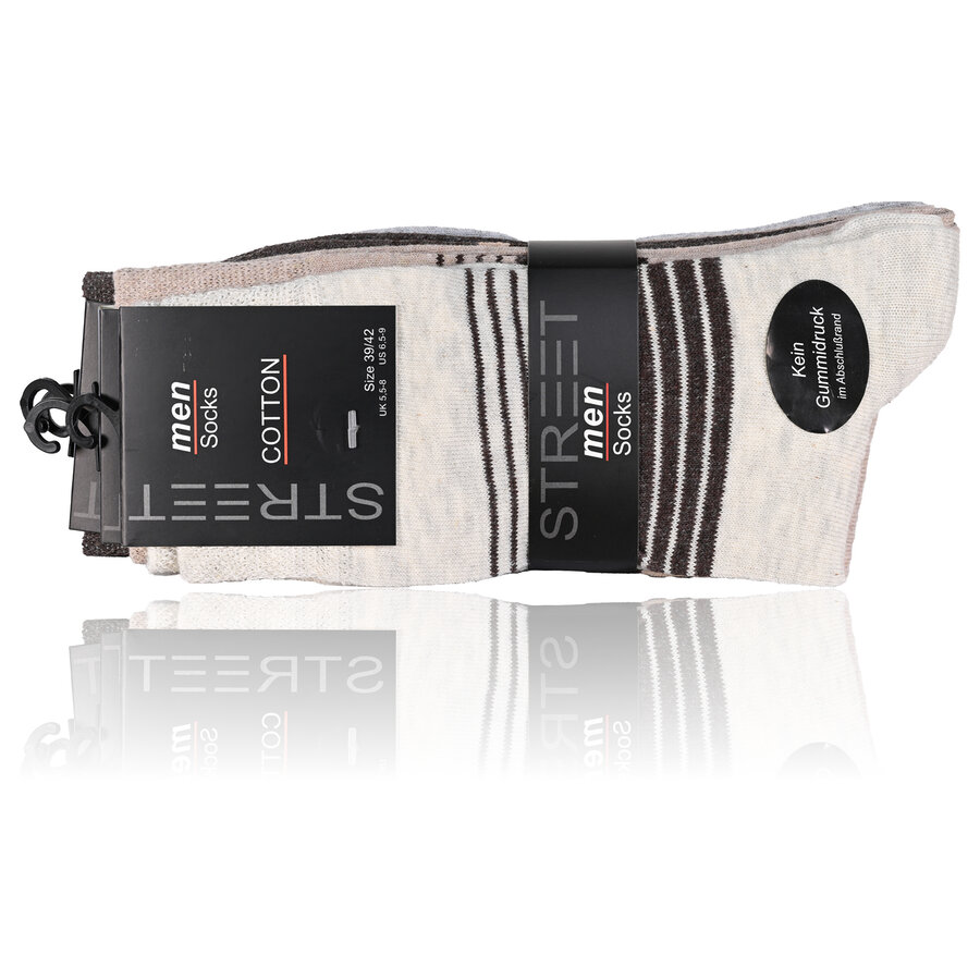 Herrensocken Street-Style grau-beige-melange-mix - 7