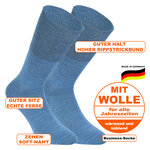 Business Socken Merino-Wolle Made in Germany jeans-blau - 2