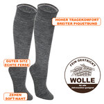 Woll-Kniestrümpfe ohne Gummidruck Camano CA-SOFT grau-melange - 2