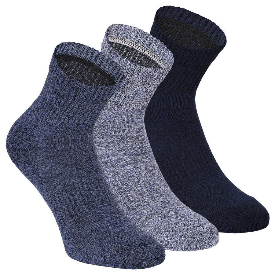 Dicke Sport-Kurzsocken Baumwolle Apollo blau-mix