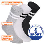 Dicke Tennis-Sportsocken Baumwolle Apollo schwarz-grau-weiß-mix - 10