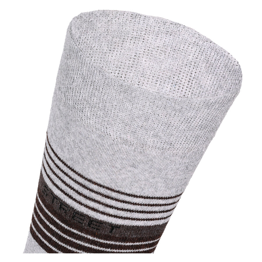 Herrensocken ohne Gummibund Baumwolle Street-Style grau-beige-melange-mix - 4