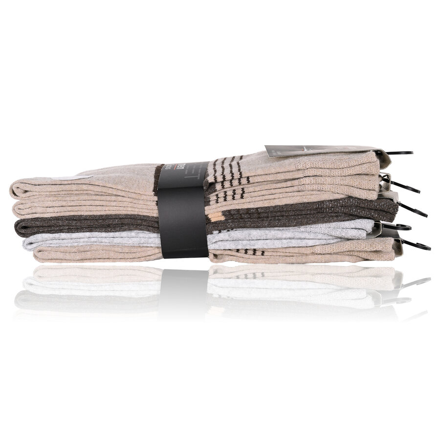 Herrensocken ohne Gummibund Baumwolle Street-Style grau-beige-melange-mix - 3