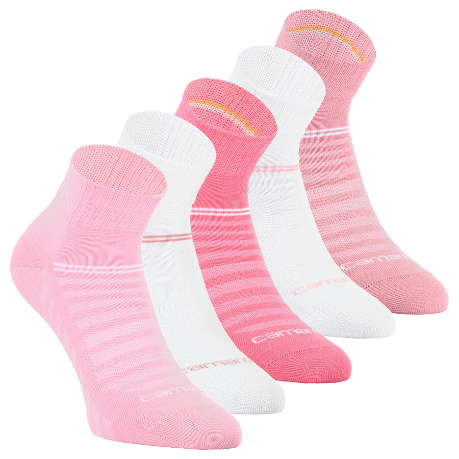 Sport-Kurzsocken Mesh-Gewebe atmungsaktiv Camano pink-weiß-mix