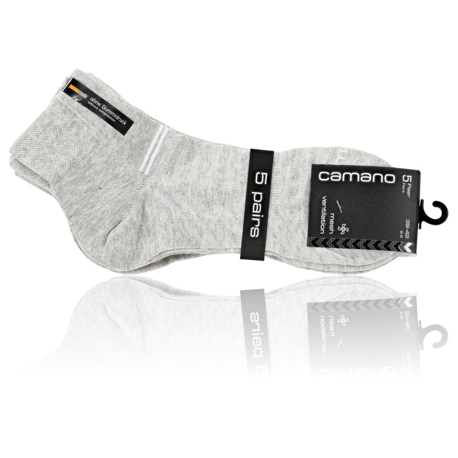 Sport-Kurzsocken Mesh-Gewebe atmungsaktiv Camano grau-melange - 2