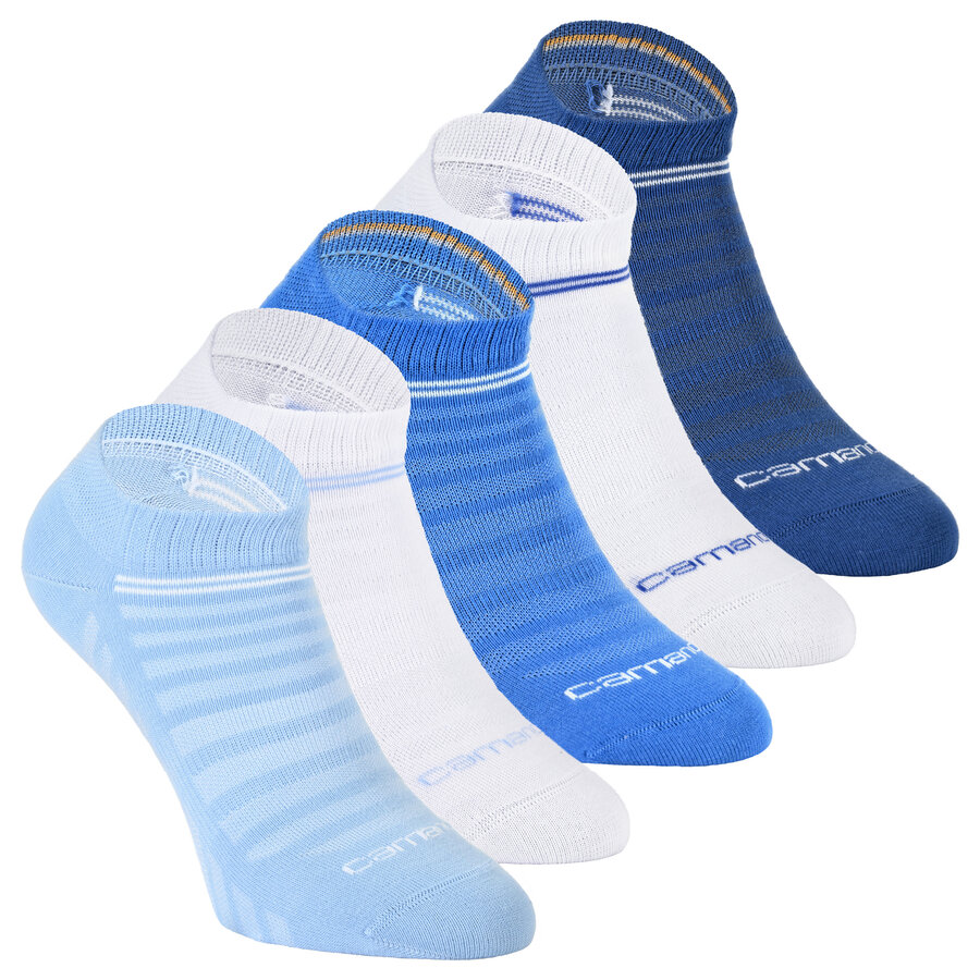 Sneakersocken Mesh-Gewebe atmungsaktiv Camano blau-weiß-mix