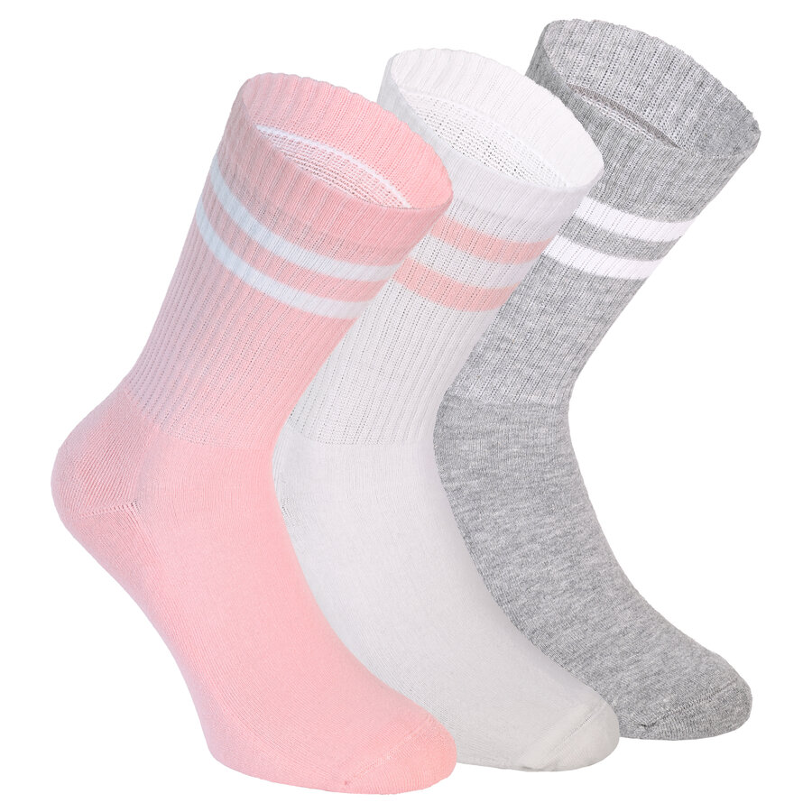 Dicke Tennis-Sportsocken Baumwolle Apollo rosa-grau-weiß-mix