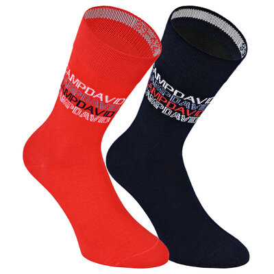 Herrensocken Camp David navy-rot-mix