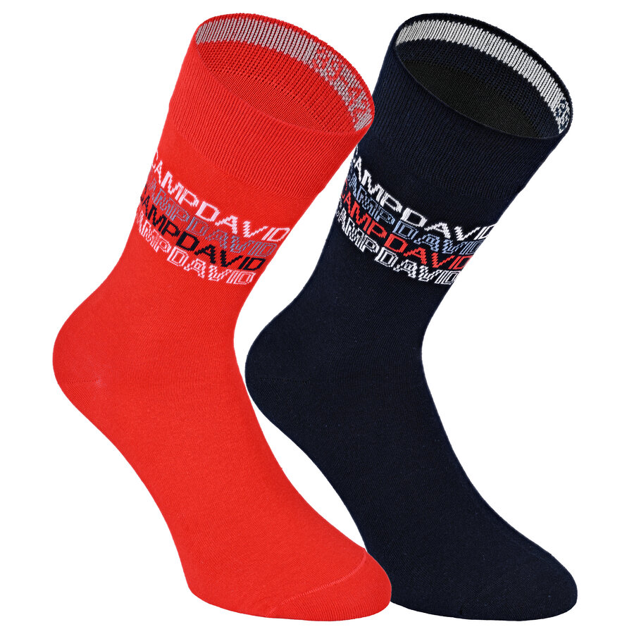 Herrensocken Camp David navy-rot-mix