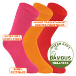 Bambus-Wellness-Socken rot-orange-pink-mix - 2