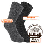 100% Wollsocken mit Alpakawolle anthrazit-grau-mix - 2