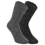 100% Wollsocken mit Alpakawolle anthrazit-grau-mix - 1