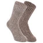 100% Wollsocken mit Alpakawolle braun-braun-mix - 1