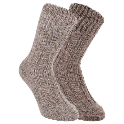 Mollig-warme dicke 100% Wollsocken mit Alpakawolle