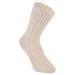 100% Wollsocken mit Alpakawolle wollweiß-braun-mix - 5