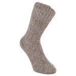 100% Wollsocken mit Alpakawolle wollweiß-braun-mix - 4