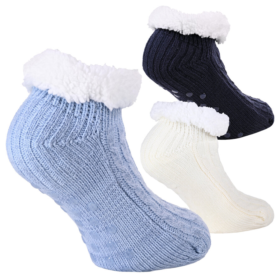 Damen-Sneaker-Hüttensocken ABS-Noppen Apollo multi-blau