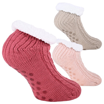 Damen-Sneaker-Hüttensocken ABS-Noppen Apollo multi-pink