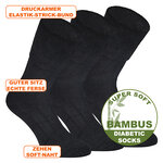 Bambus Diabetikersocken Apollo schwarz - 8