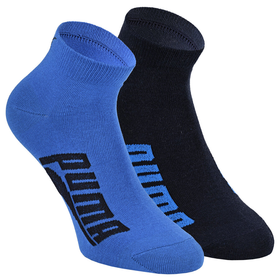 Puma Quarter Kurzsocken mit breitem Puma Schriftzug blau-marine-mix