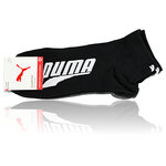 Puma Quarter Kurzsocken mit breitem Puma Schriftzug schwarz-grau-melange-mix - 3