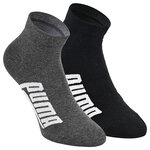Puma Quarter Kurzsocken mit breitem Puma Schriftzug schwarz-grau-melange-mix - 1