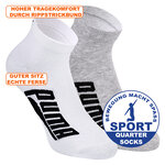 Puma Quarter Kurzsocken mit breitem Puma Schriftzug weiß-grau-melange-mix - 2