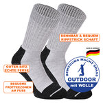 Dicke Outdoor Wollsocken Merino Made in Germany hellgrau - 2