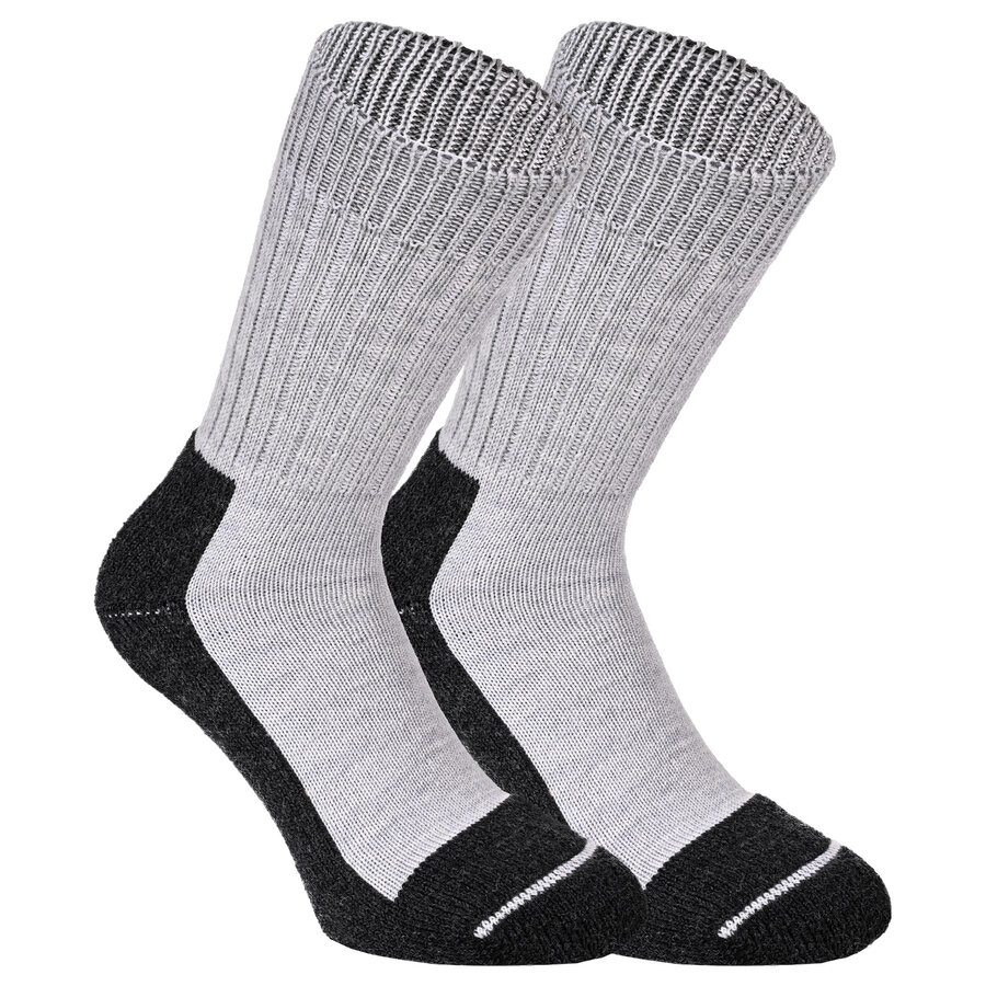 Dicke Outdoor Wollsocken Merino Made in Germany hellgrau