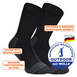 Dicke Outdoor Wollsocken Merino Made in Germany schwarz - 2