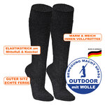 Dicke Outdoor Stiefel-Kniestrümpfe Merino Made in Germany anthrazit - 2