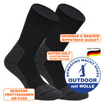 Outdoor Merino Wollsocken Made in Germany schwarz - 2