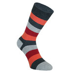Herrensocken ohne Gummidruck Block-Streifen rot-orange - 5