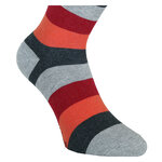 Herrensocken ohne Gummidruck Block-Streifen rot-orange - 4